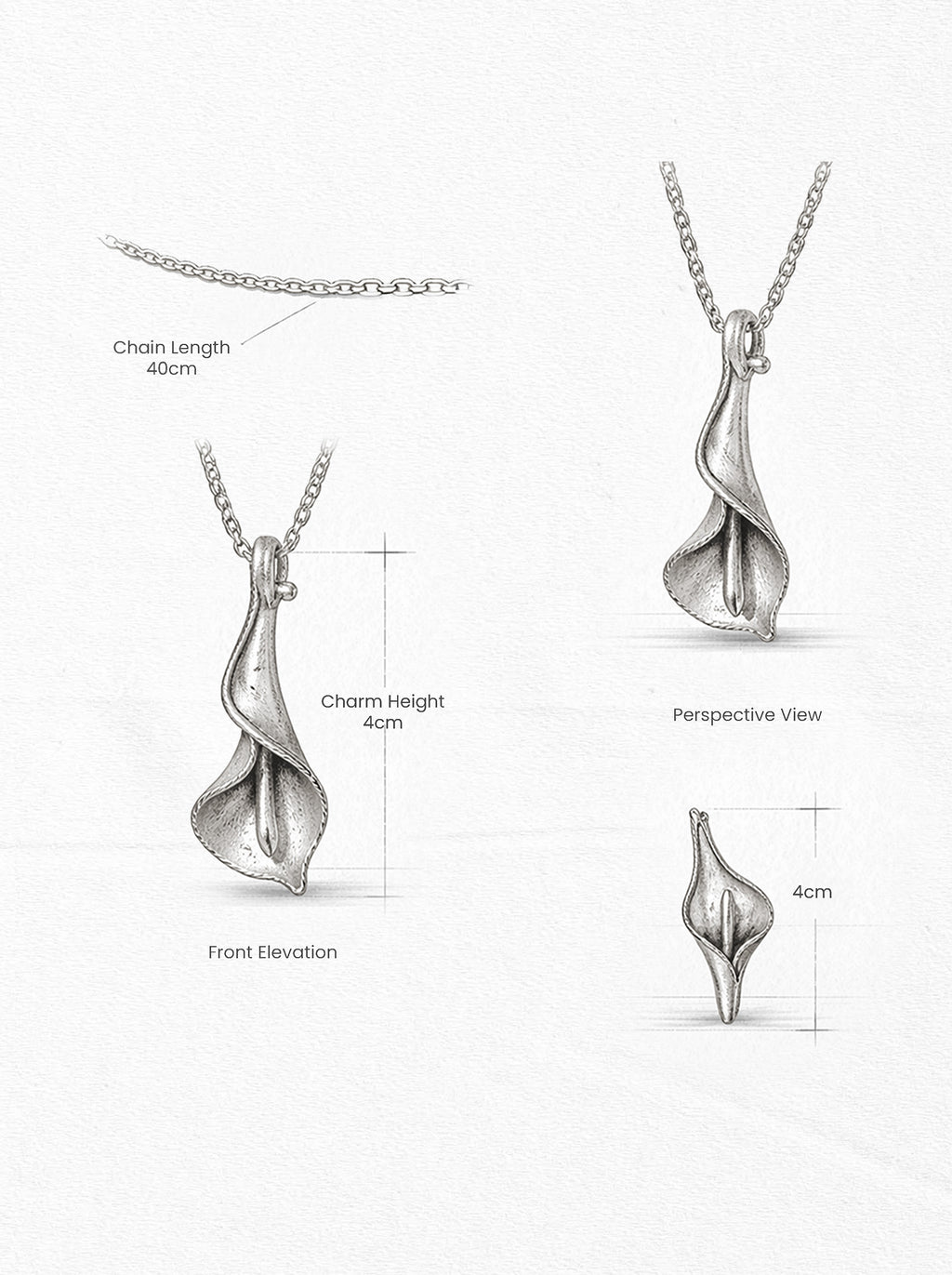 Calla Alba Silver Color