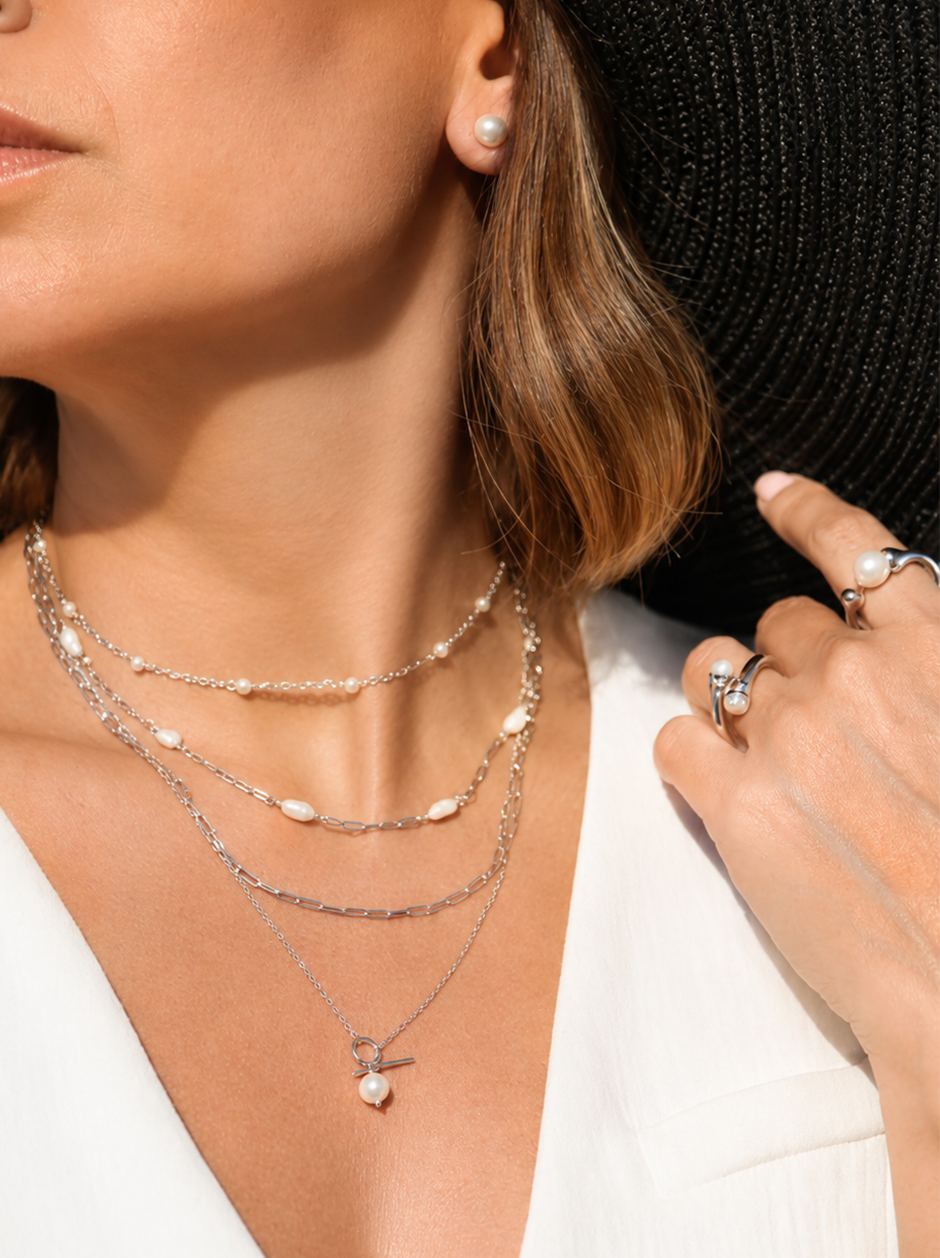 Doppia Perla Silver
