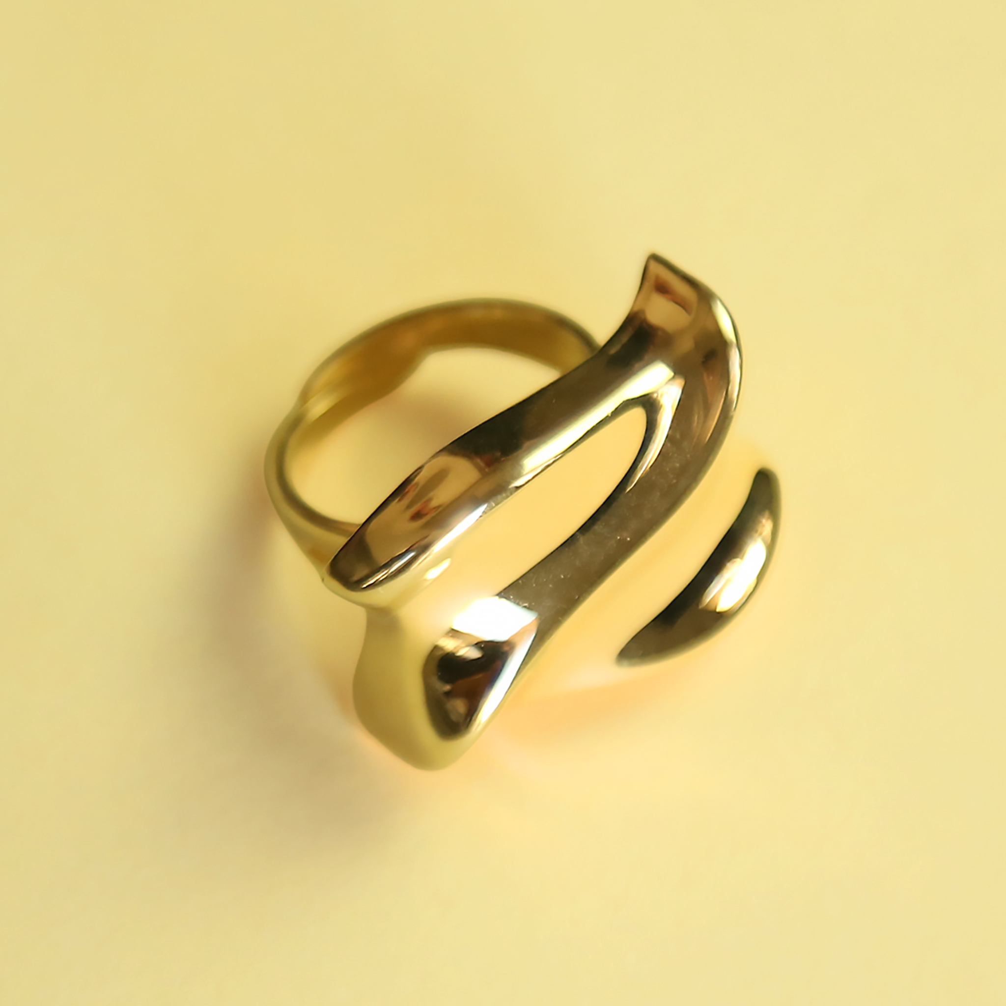 Onda Curve Ring (Gold-Plated)