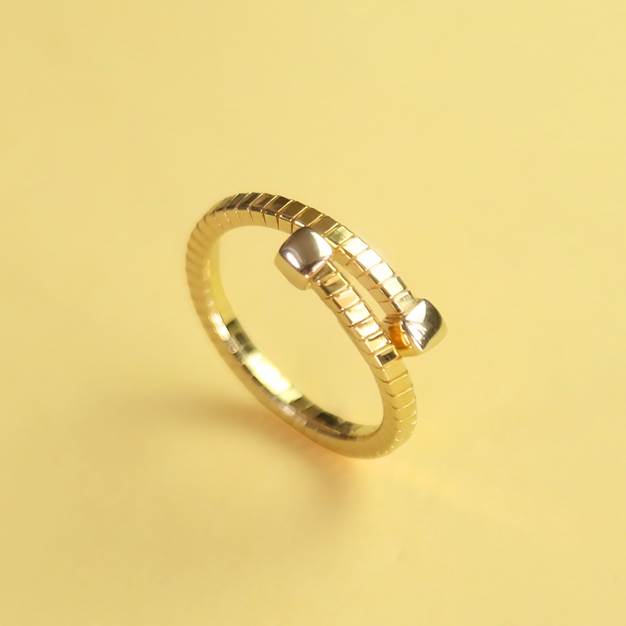 Ridge Spiral Ring (Gold-Plated)